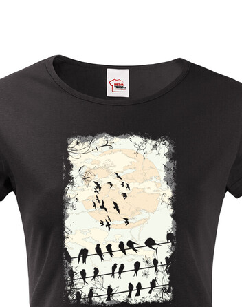 Dámské tričko Obloha a vlaštovky