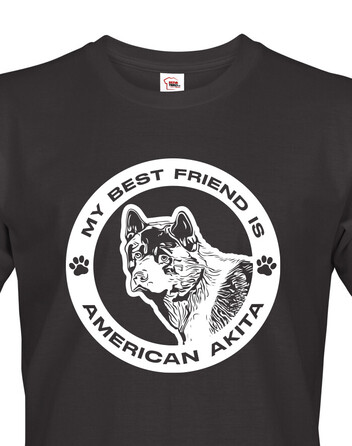 Pánské tričko American Akita kulatý motiv