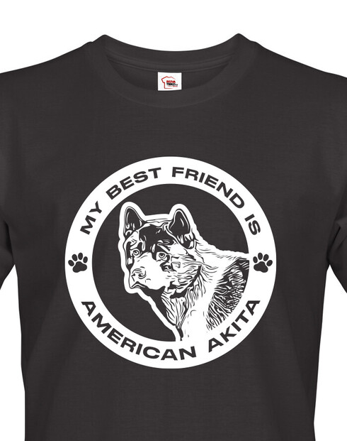 Pánské tričko American Akita kulatý motiv