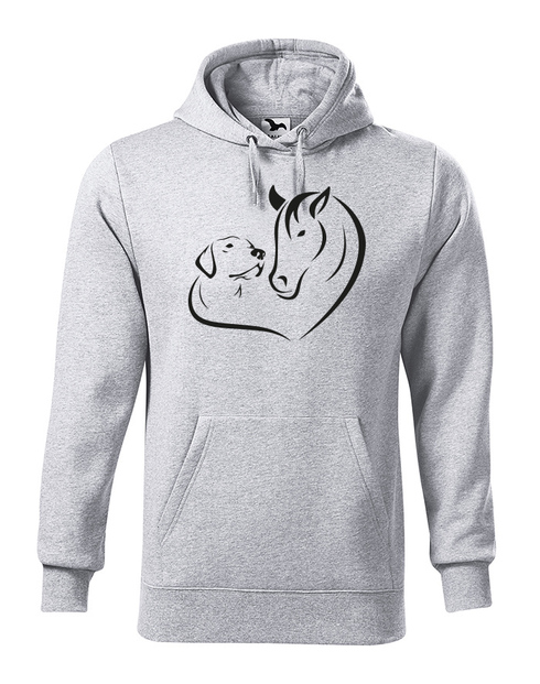Pánská mikina Srdce kůň a pes