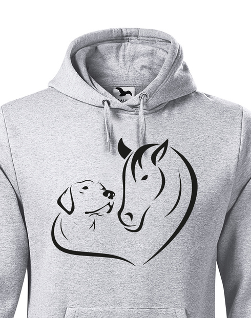 Pánská mikina Srdce kůň a pes