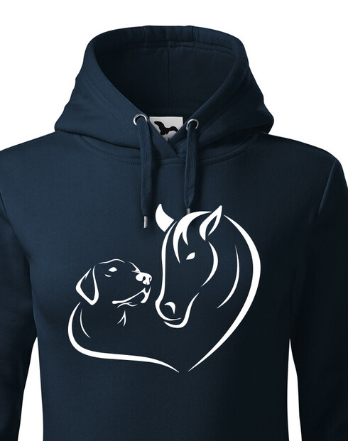 Dámská mikina Srdce kůň a pes