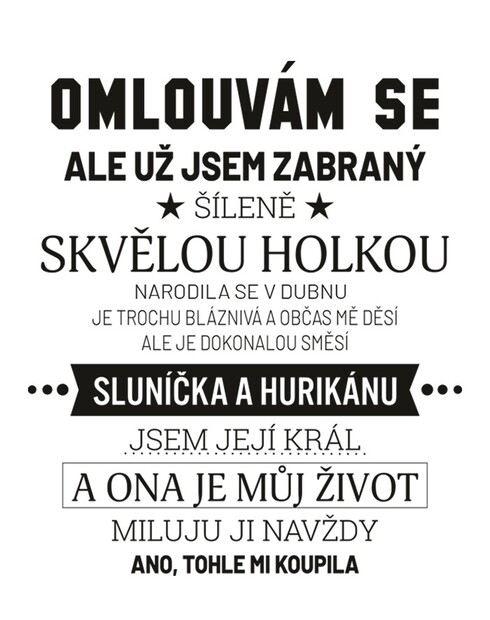 Hrnek pro přítele k narozeninám Už jsem zabraný