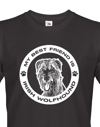 Pánské tričko Irský vlkodav kulatý motiv