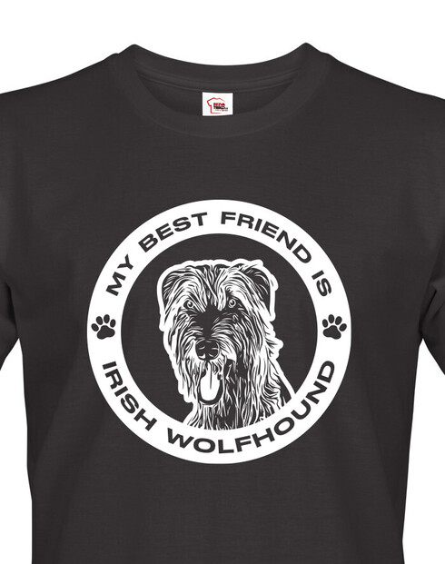Pánské tričko Irský vlkodav kulatý motiv