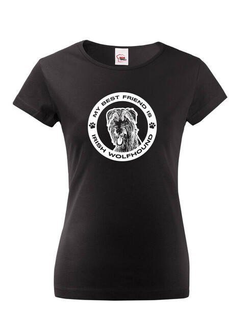 Dámské tričko Irský vlkodav kulatý motiv