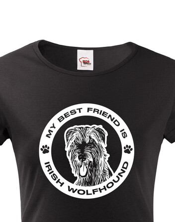 Dámské tričko Irský vlkodav kulatý motiv