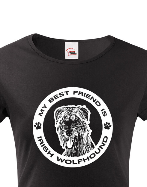 Dámské tričko Irský vlkodav kulatý motiv