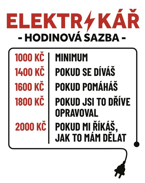 Keramický hrneček Hodinová sazba elektrikář