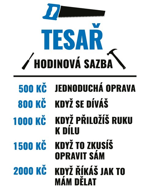 Keramický hrneček Hodinová sazba tesaře