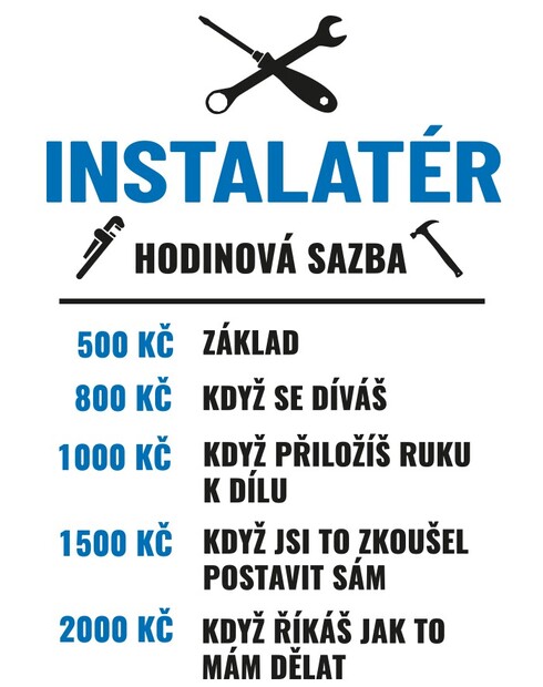 Keramický hrneček Hodinová sazba instalatér