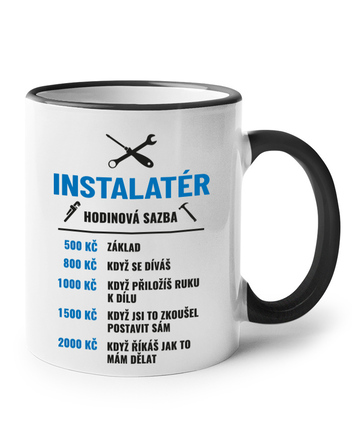 Keramický hrneček Hodinová sazba instalatér