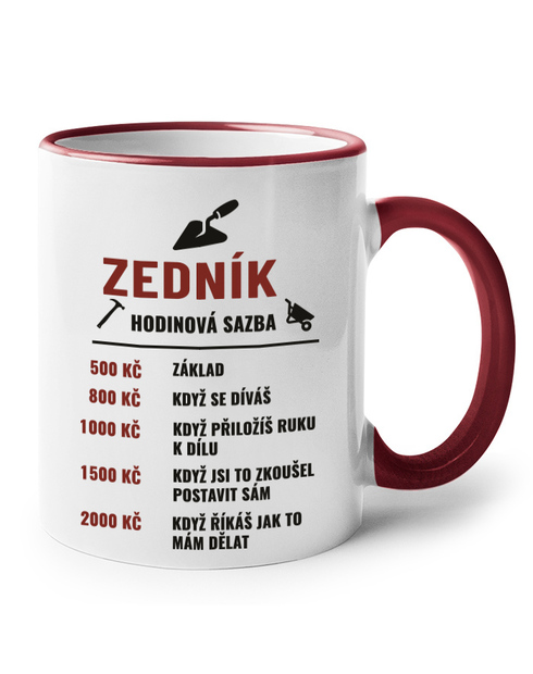Keramický hrneček Hodinová sazba zedník