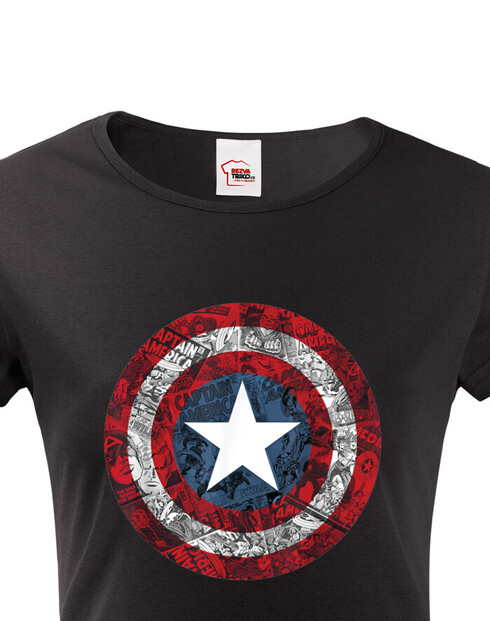 Dámské tričko Štít Kapitán Amerika