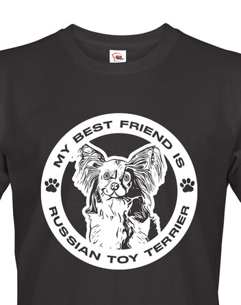Pánské tričko Ruský toy teriér kulatý motiv