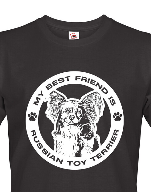 Pánské tričko Ruský toy teriér kulatý motiv