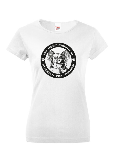Dámské tričko Ruský toy teriér kulatý motiv