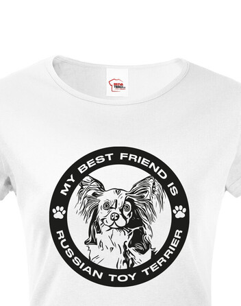 Dámské tričko Ruský toy teriér kulatý motiv