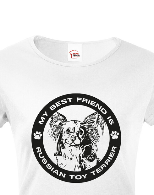 Dámské tričko Ruský toy teriér kulatý motiv