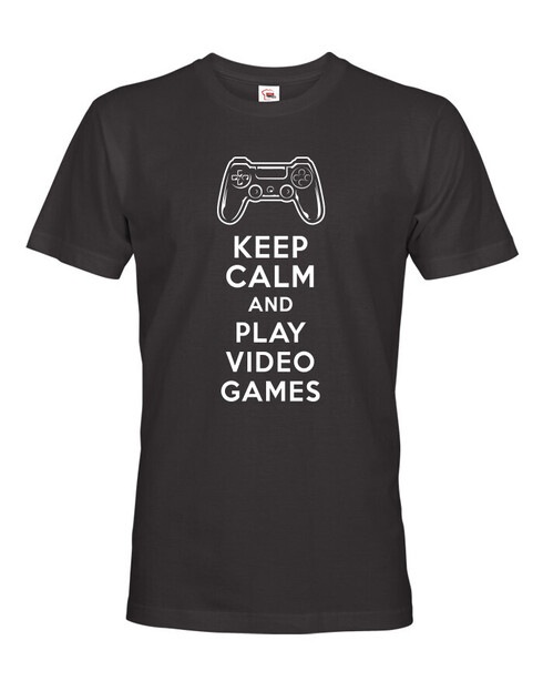 Pánske tričko Keep calm and play video games