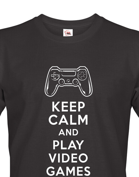 Pánske tričko Keep calm and play video games