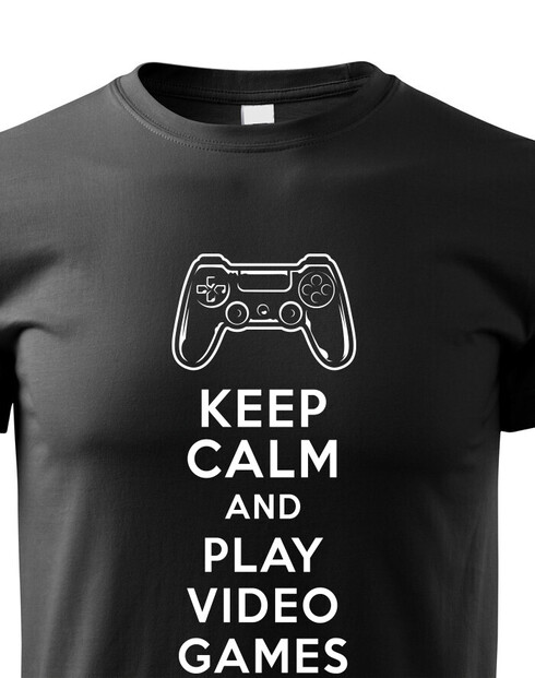 Dětské tričko Keep calm and play video games