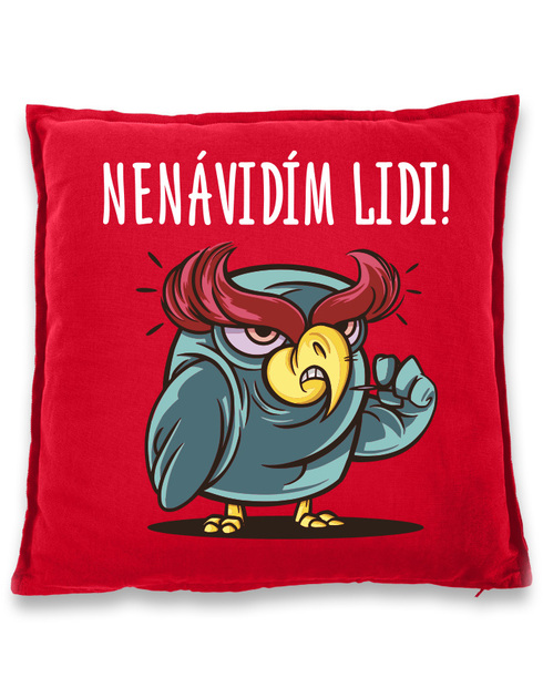 Vtipný polštářek Nenávidím lidi!