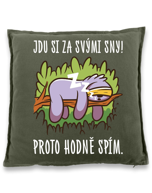 Vtipný polštář Jdu si za svými sny!