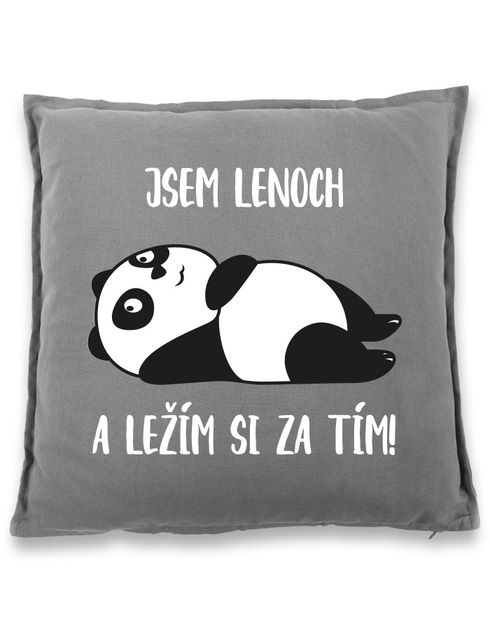 Polštář Jsem lenoch a ležím si za tím!