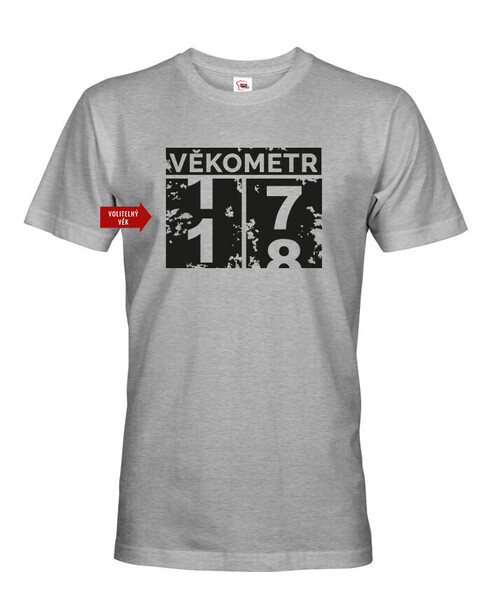 Pánské tričko Věkometr k 18. narozeninám