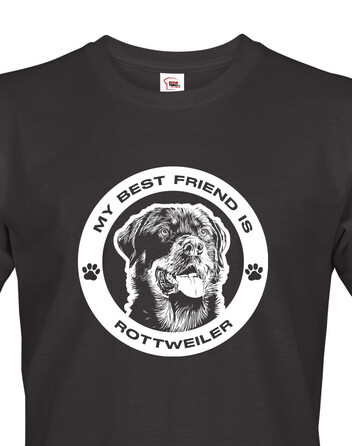 Pánské tričko Rotvajler kulatý motiv