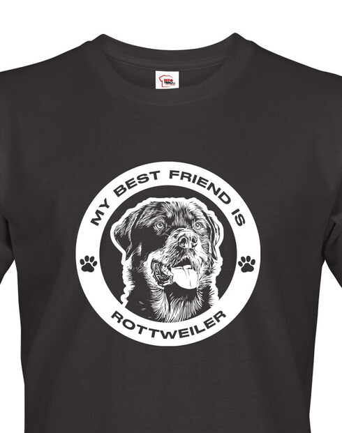 Pánské tričko Rotvajler kulatý motiv