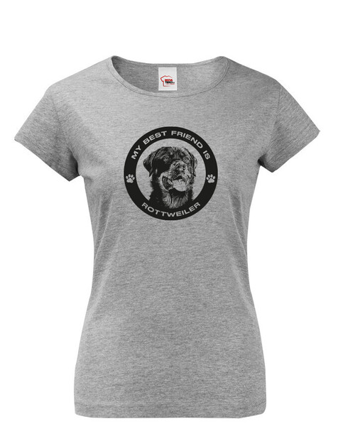 Dámské tričko Rotvajler kulatý motiv