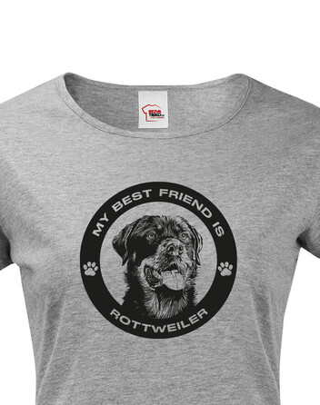 Dámské tričko Rotvajler kulatý motiv