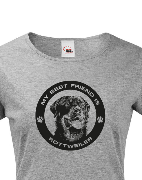 Dámské tričko Rotvajler kulatý motiv