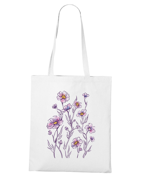 Plátěná taška s květinami