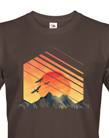 Pánské turistické tričko Západ slunce