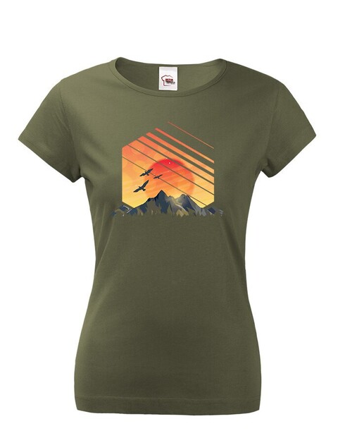 Dámské turistické tričko Západ slunce
