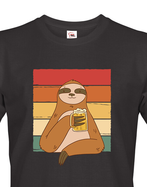 Pánské tričko Lenochod s pivem