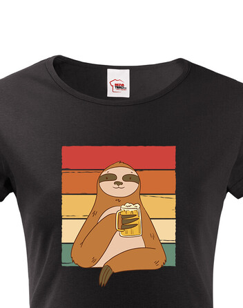 Dámské tričko Lenochod s pivem