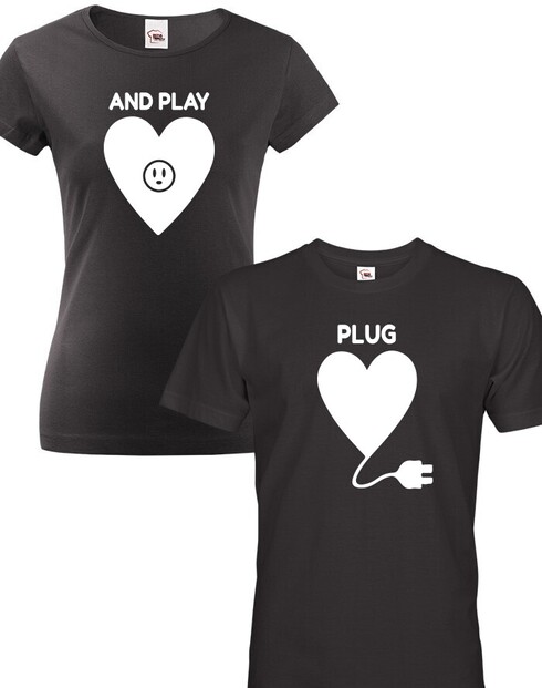 Trička pro páry PLUG and PLAY
