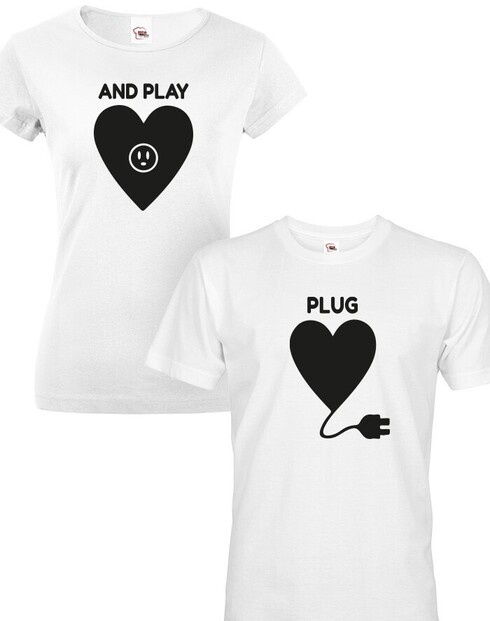 Trička pro páry PLUG and PLAY