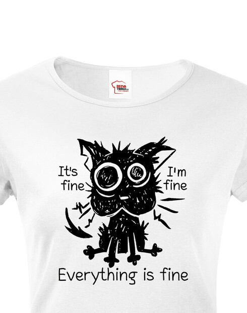 Dámské tričko Kočka ve stresu