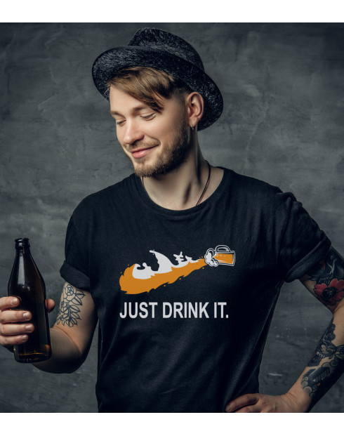 Pánske tričko s potiskem Just drink IT