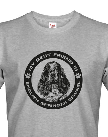 Pánské tričko Anglický špringršpaněl kulatý motiv