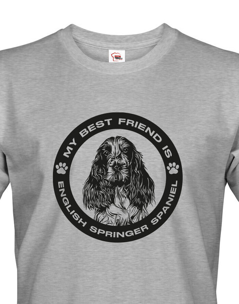 Pánské tričko Anglický špringršpaněl kulatý motiv