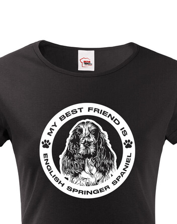 Dámské tričko Anglický špringršpaněl kulatý motiv