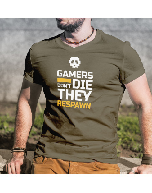 Pánské triko Gamers don't die they Respawn
