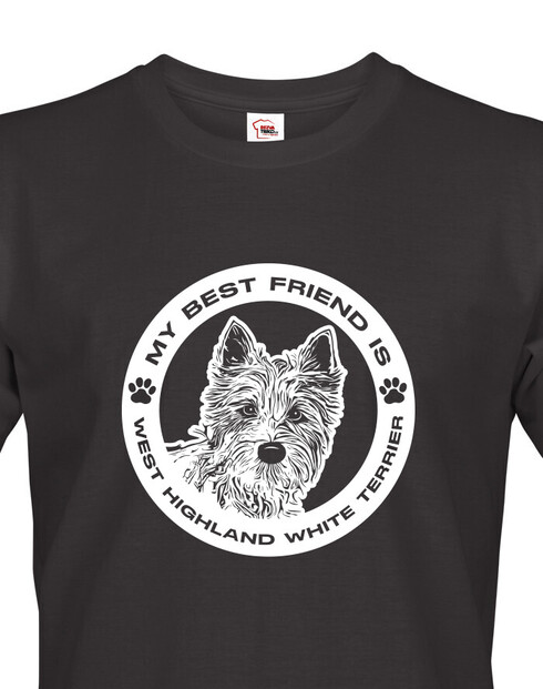Pánské tričko West Highland White teriér kulatý motív