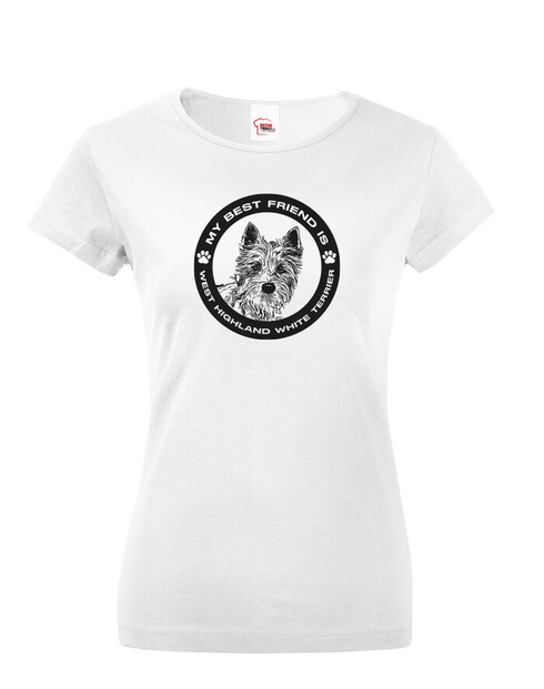 Dámské tričko West Highland White teriér kulatý motív